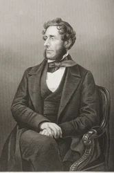 Anthony Ashley Cooper (1801-85) 7:e Earl of Shaftesbury, graverad av D.J. Pund från ett fotografi, från 